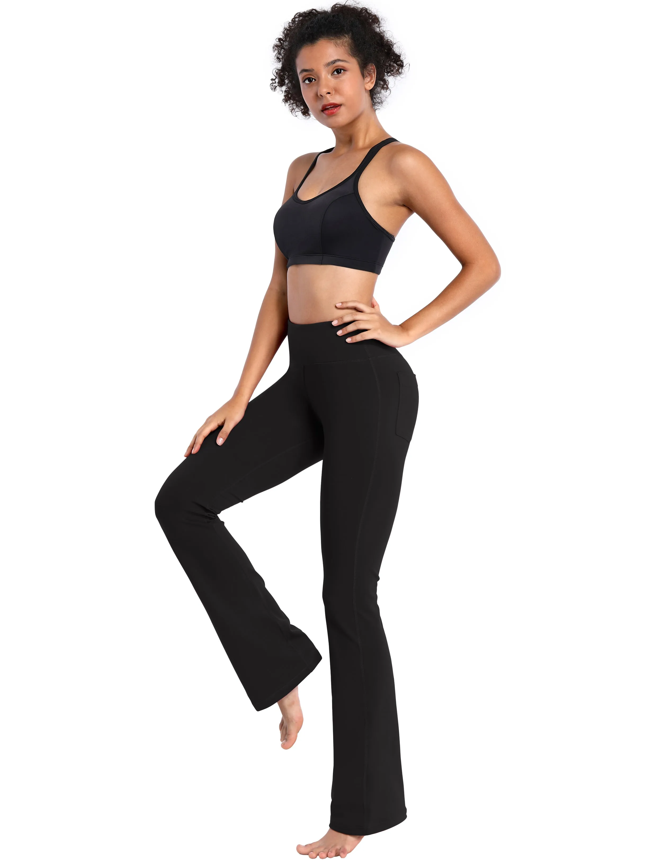 29" 31" 33" 35" 37"  Flare Yoga Pants with Pockets