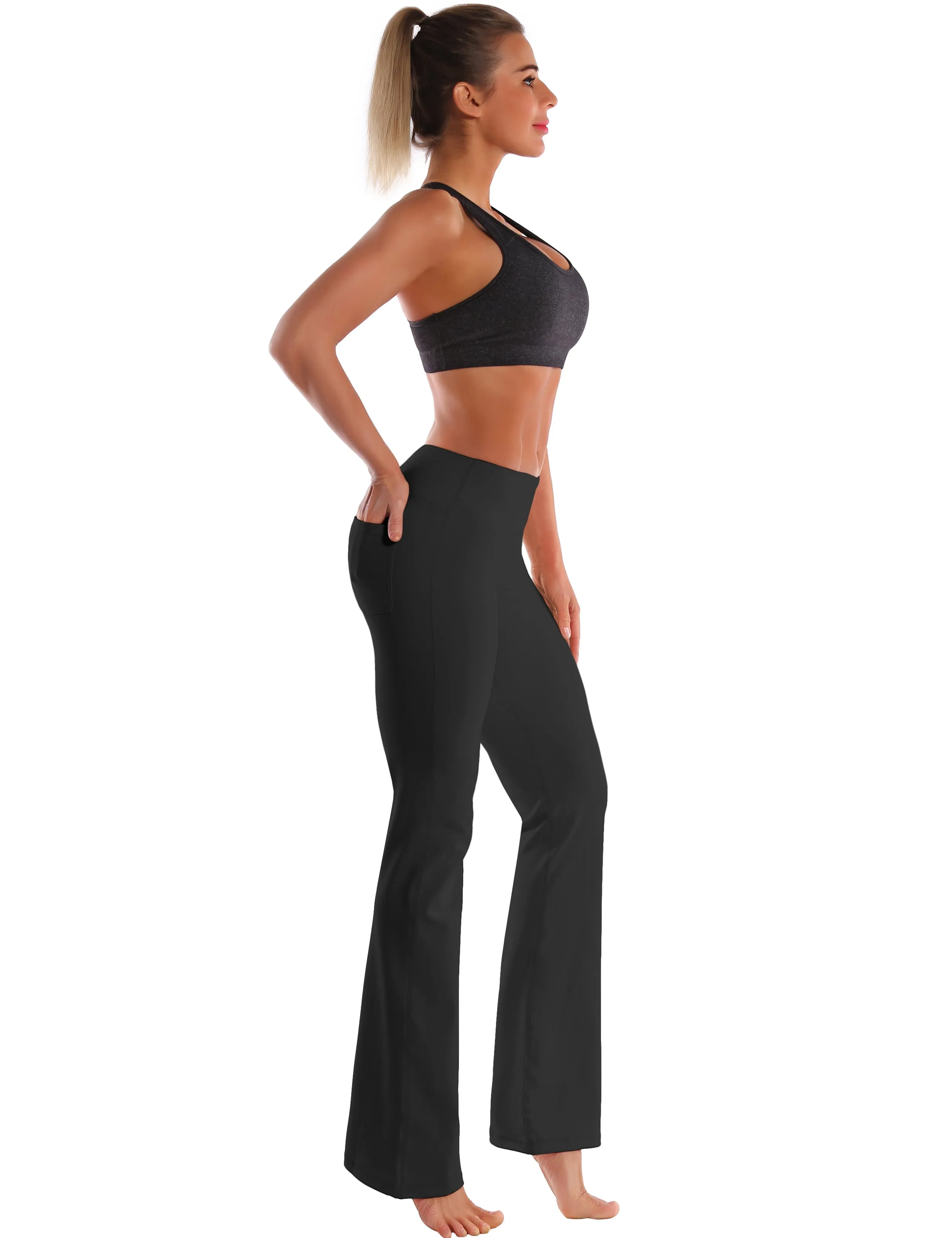 29" 31" 33" 35" 37"  Flare Yoga Pants with Pockets