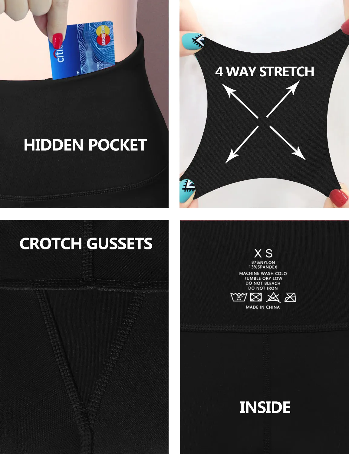 29" 31" 33" 35" 37"  Flare Yoga Pants with Pockets