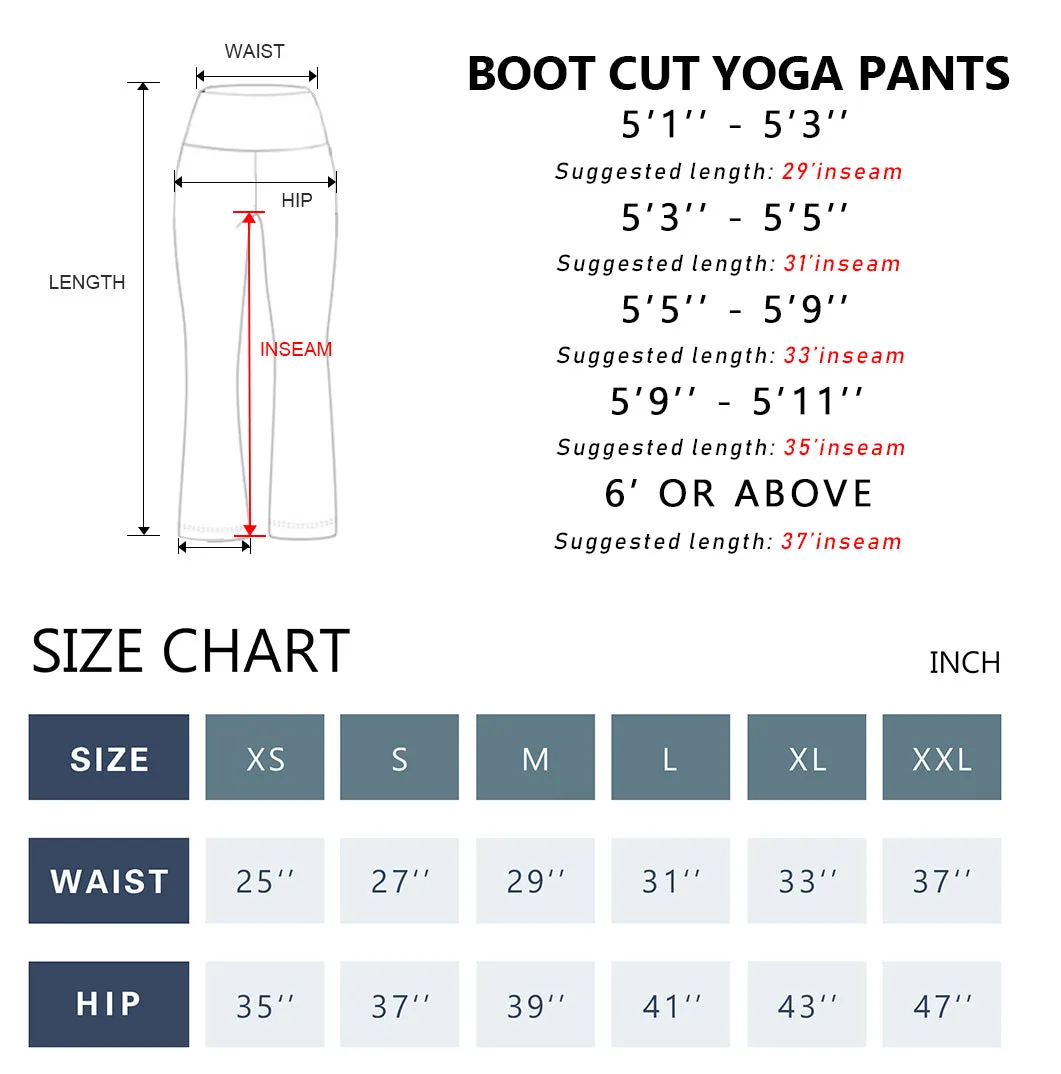 29" 31" 33" 35" 37"  Flare Yoga Pants with Pockets