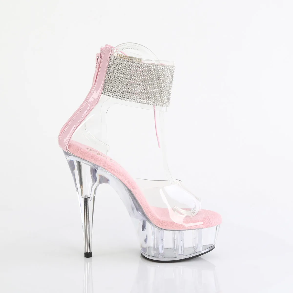 6 Inch Heel DELIGHT-624RS Clear Baby Pink