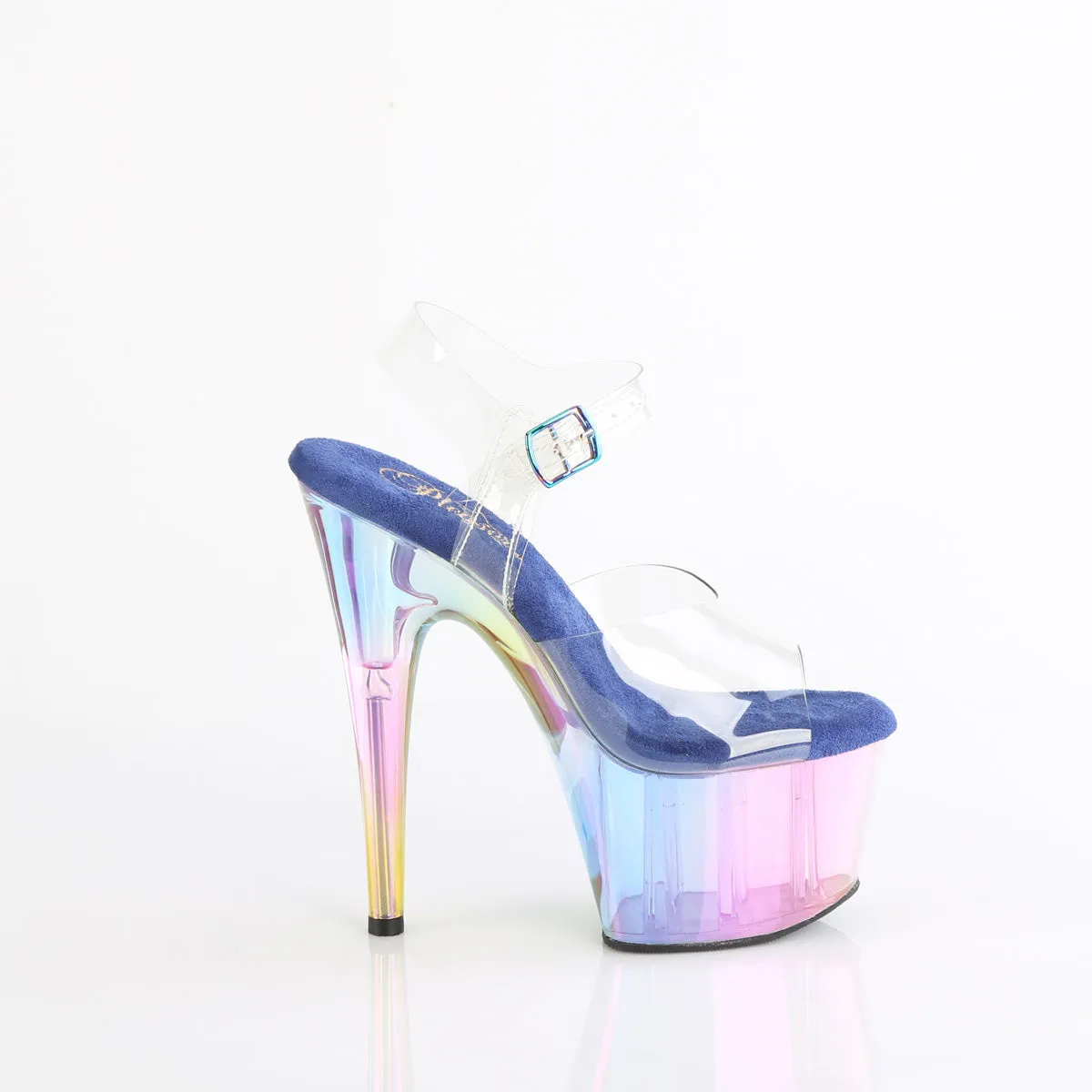 7 Inch Heel ADORE-708HT Clear Blue Tinted