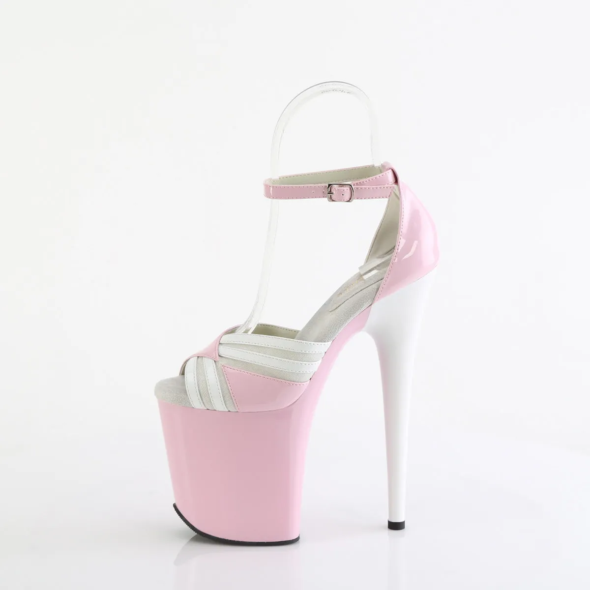 8 Inch Heel FLAMINGO-884 Baby Pink White