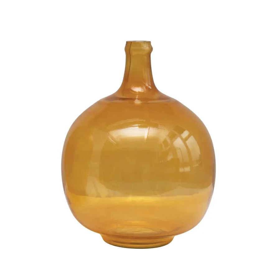 9.5" ROUND GLASS BOTTLE, MUSTARD