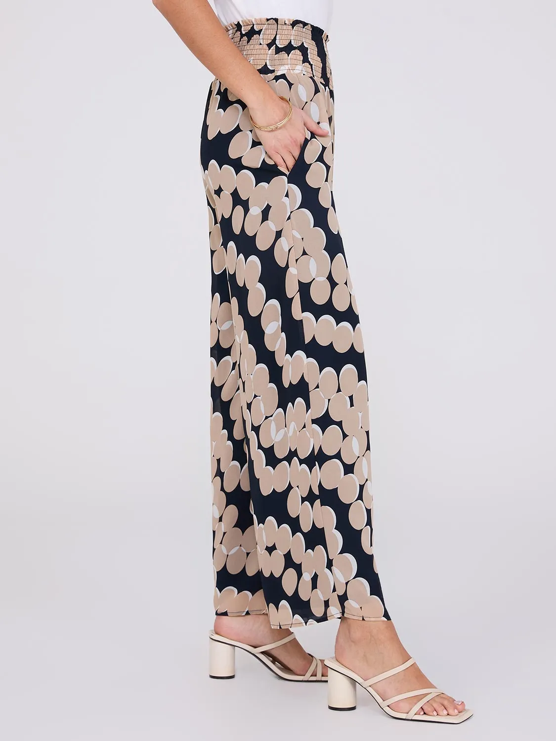 Abstract Print Chiffon Palazzo Pants