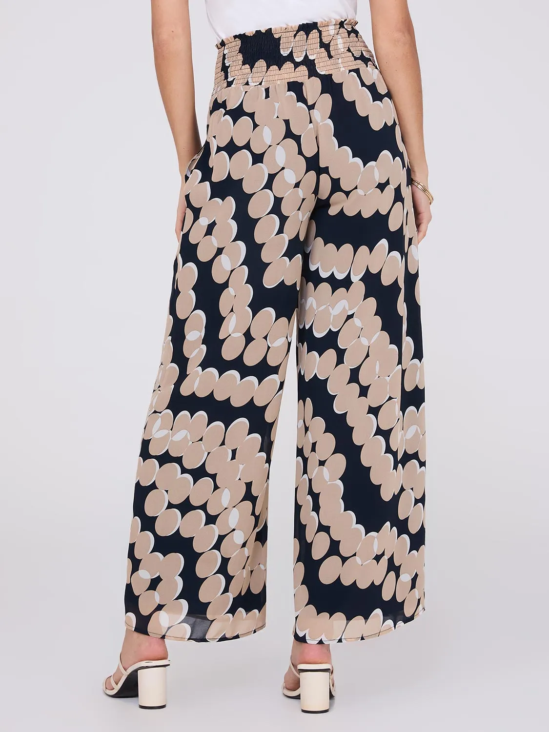 Abstract Print Chiffon Palazzo Pants