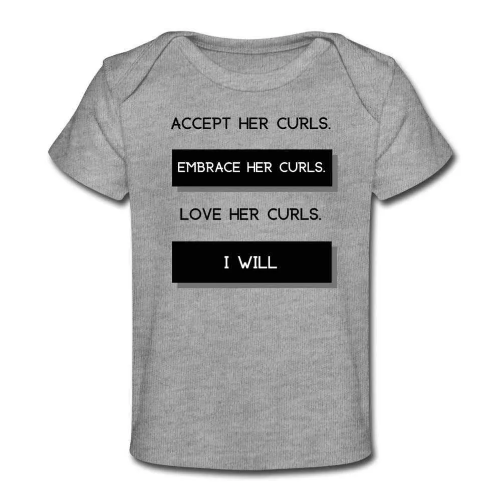 Accept Her Curls Organic Boy T-Shirt Black Print