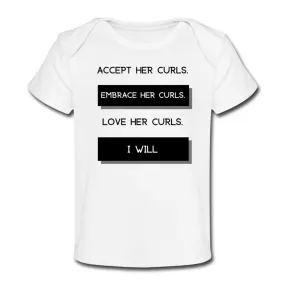 Accept Her Curls Organic Boy T-Shirt Black Print