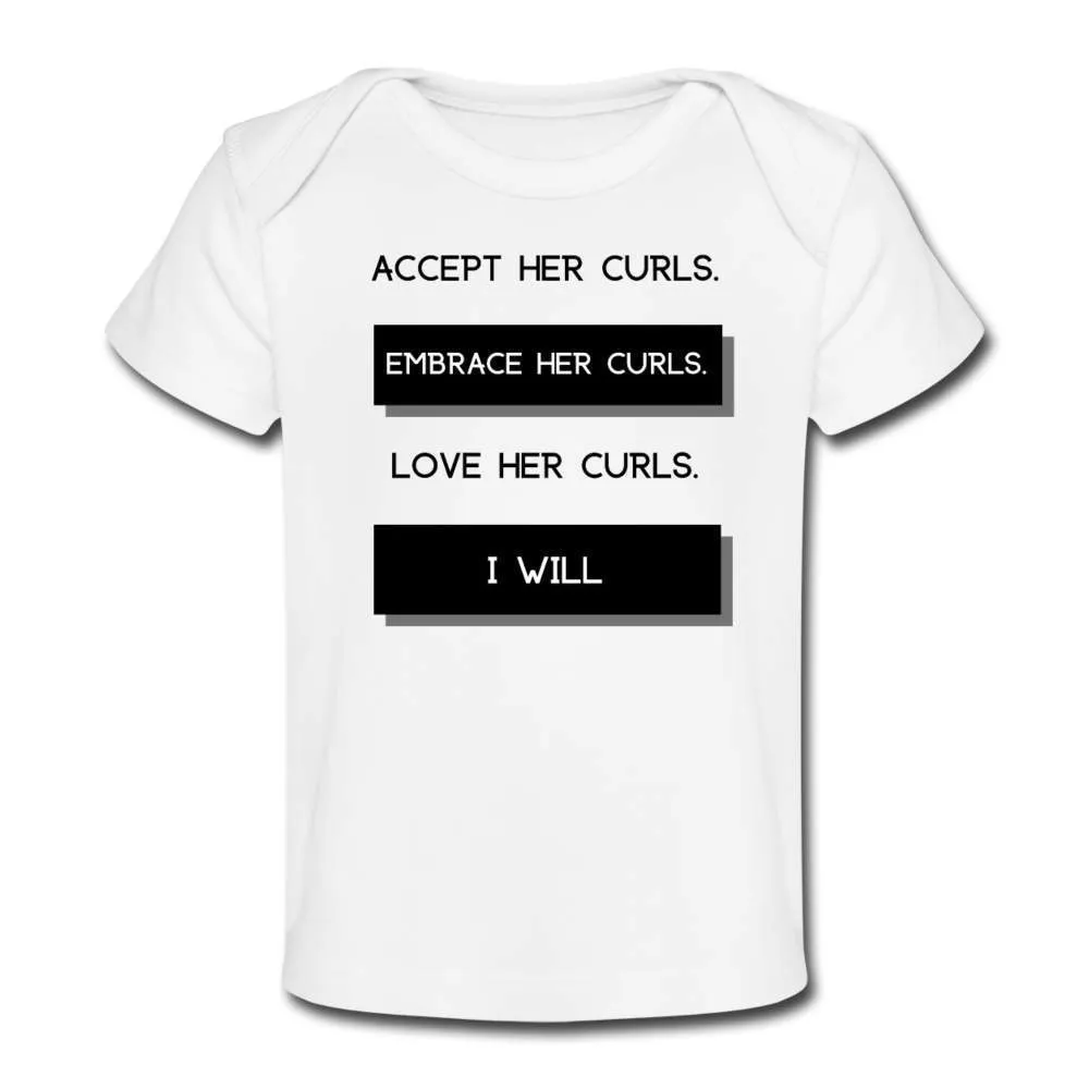 Accept Her Curls Organic Boy T-Shirt Black Print