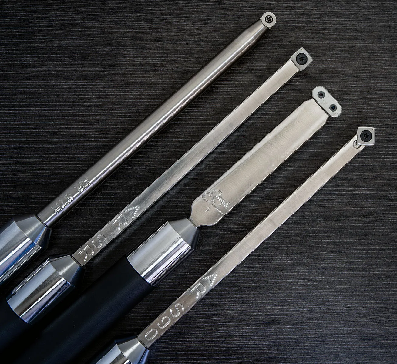 Acrylic Resin Roughing, Turning, Simple Scraper and Detailer Set of 4 Tools - 26.5 Overall