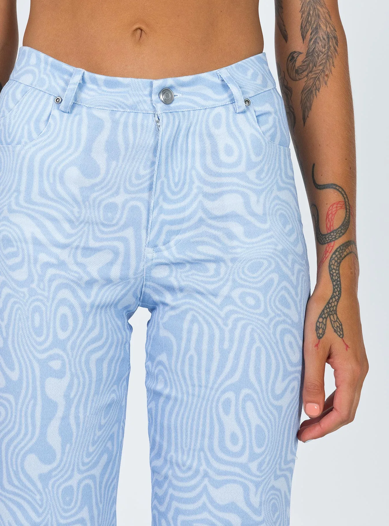 Addison Printed Jeans Blue