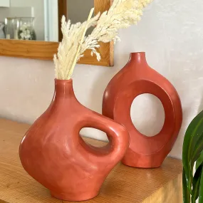 Adrar and Ayour terracotta   pampas vase duo