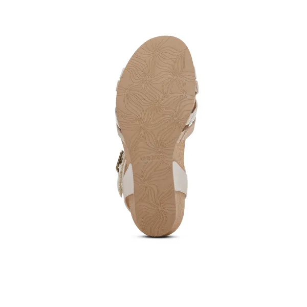 Aetrex Women's Noelle Cork Wedge Sandal Ivory