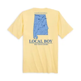 Alabama Waterways Short Sleeve T-Shirt in Banana