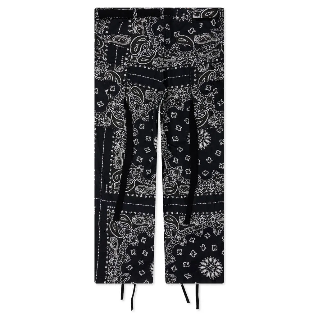 Bandana Print Pants - Navy