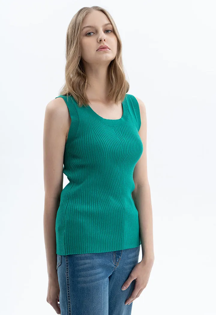 Basic Solid Ribbed Top