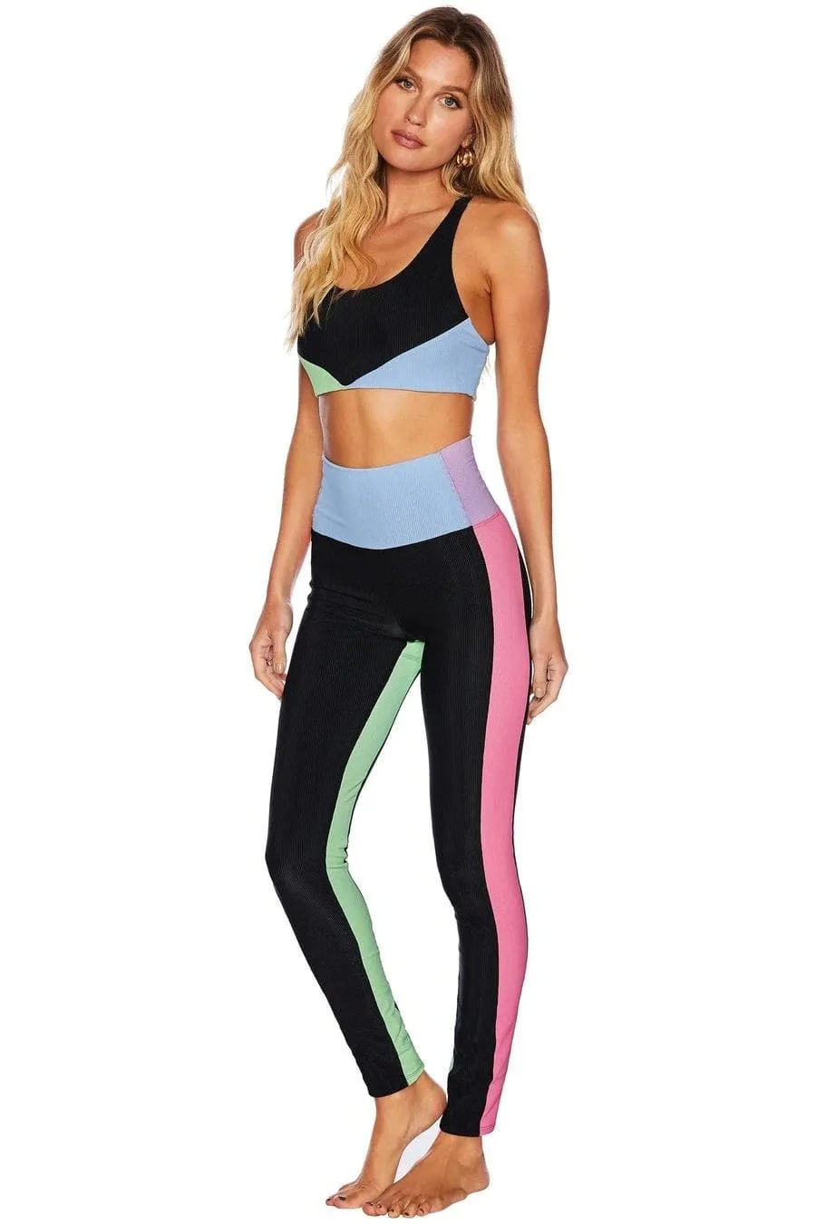 Beach Riot Colorblock Pretty Pastels Leggings as seen on Sarah Jayne Dunn