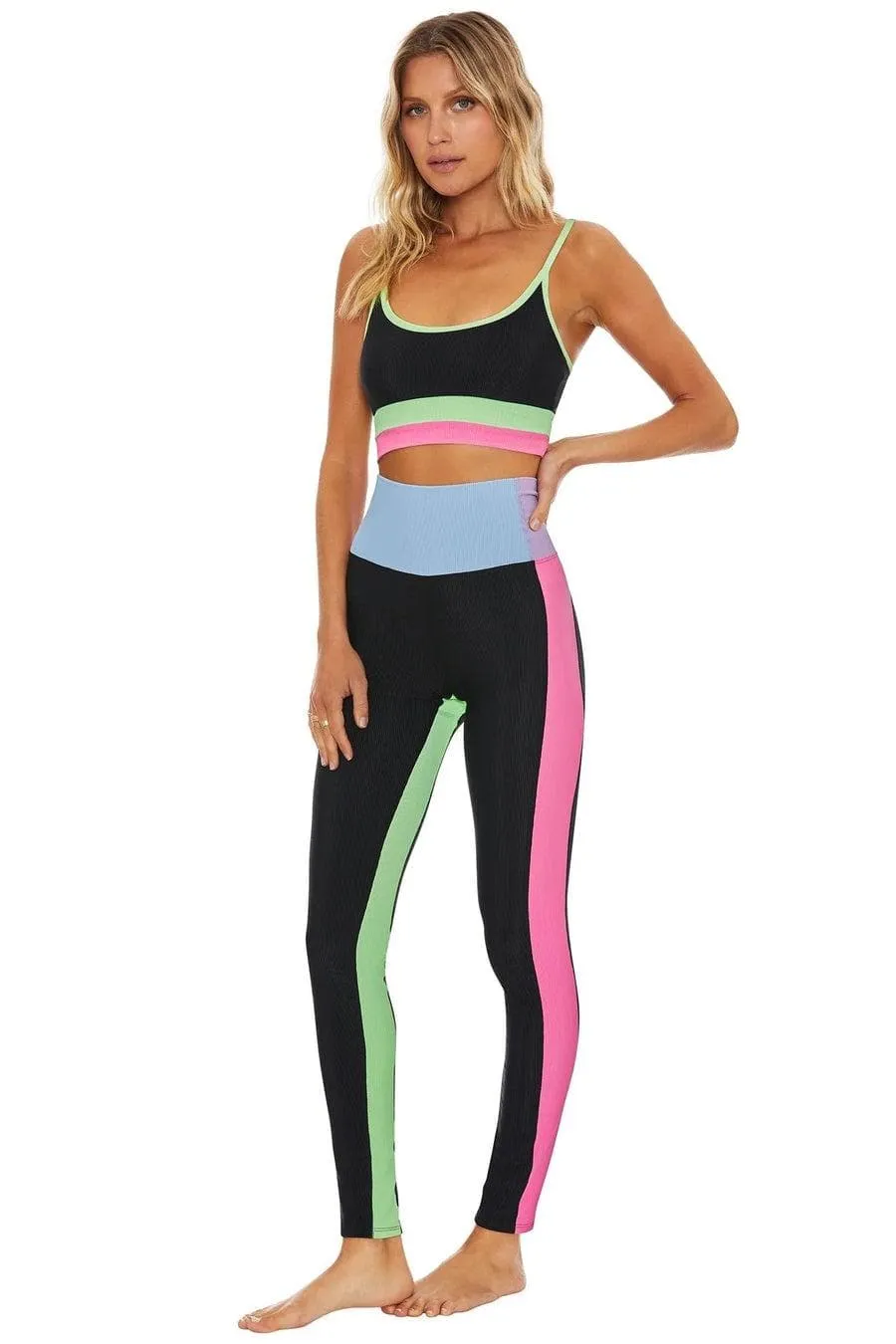 Beach Riot Colorblock Pretty Pastels Leggings as seen on Sarah Jayne Dunn