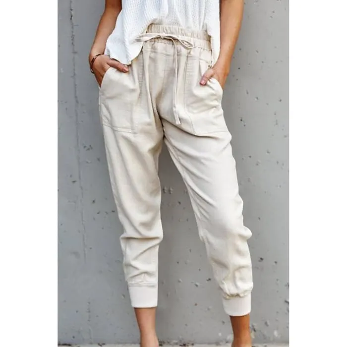 Beige Beach Pants