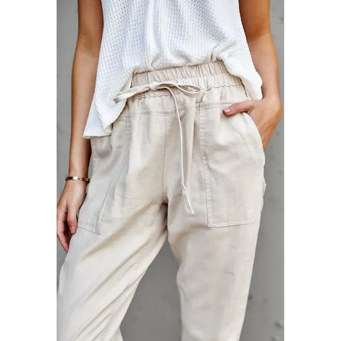 Beige Beach Pants