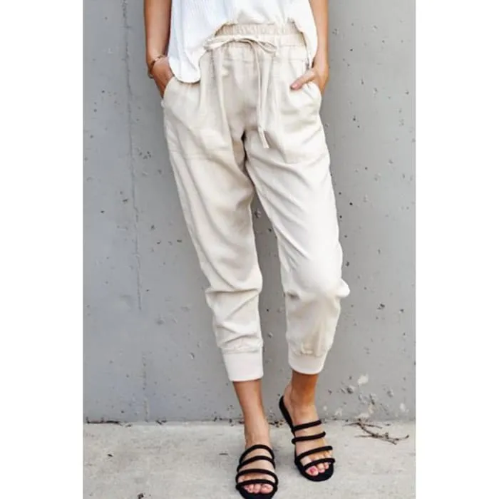 Beige Beach Pants