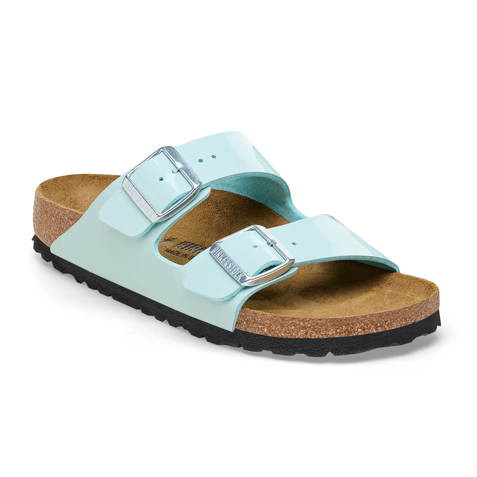 Birkenstock Arizona Narrow Sandal (Women) - Patent Surf Green Birko-Flor