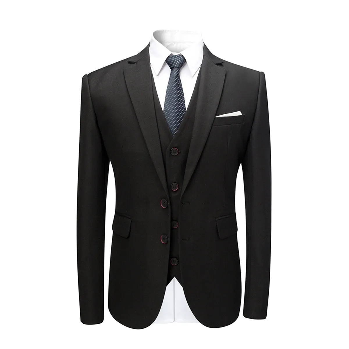 Black 3-Piece Suit Slim Fit Two Button Suit