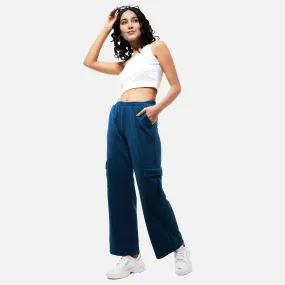 Blue Pull-Up Cargo Pants