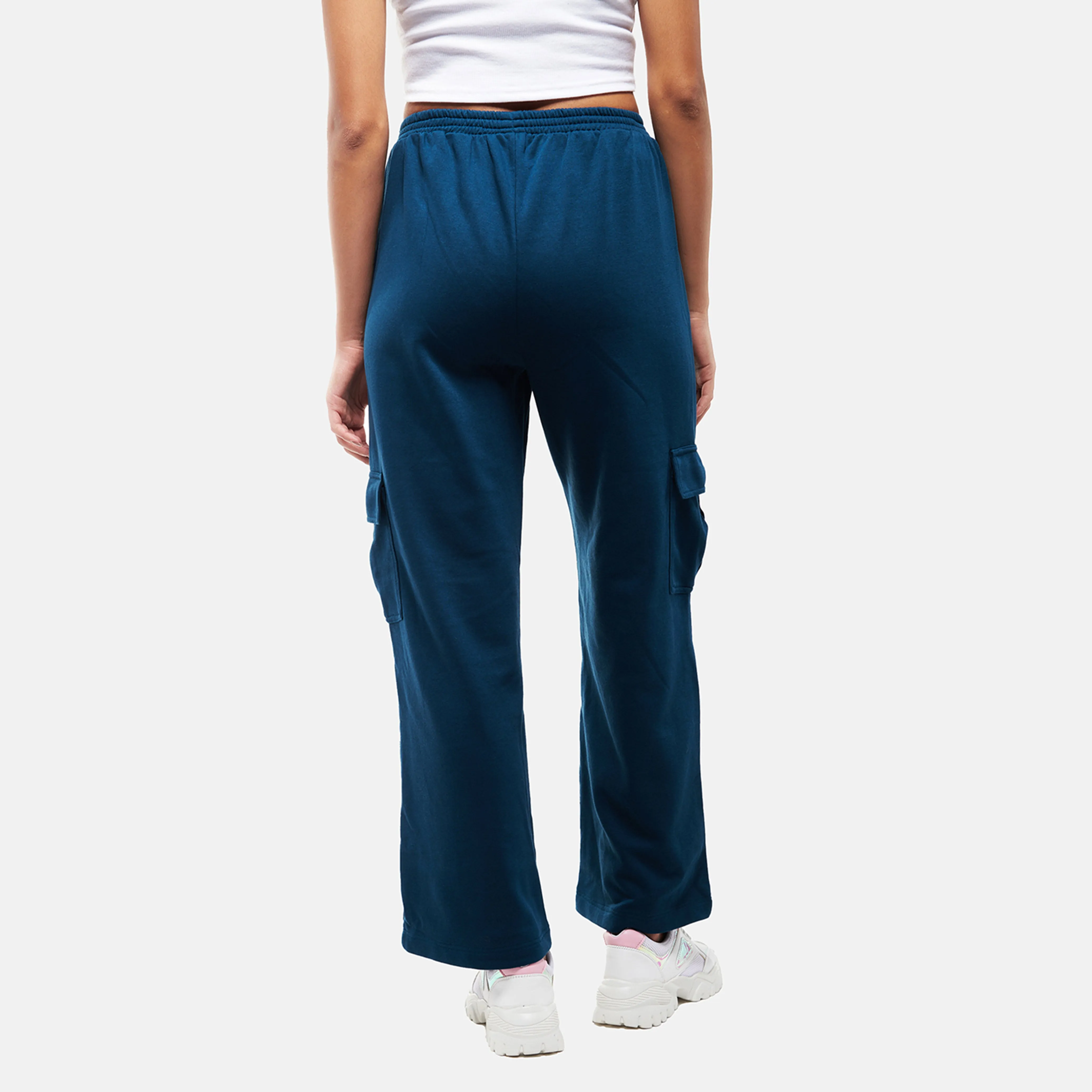 Blue Pull-Up Cargo Pants