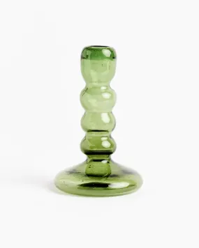 Bougeoir Bulles Vert Fume