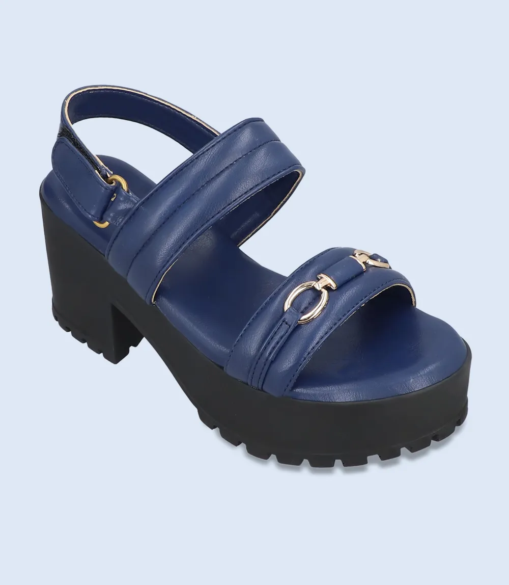 BW9222-NAVY-Women Platform Sandals