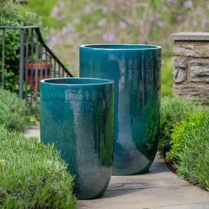 Campania International Cole Planter in Indigo Rain set of 2