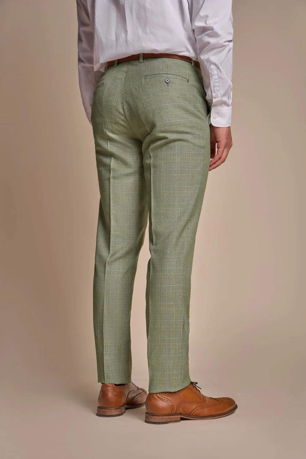 Cavani Caridi Men's Sage Tweed Trousers