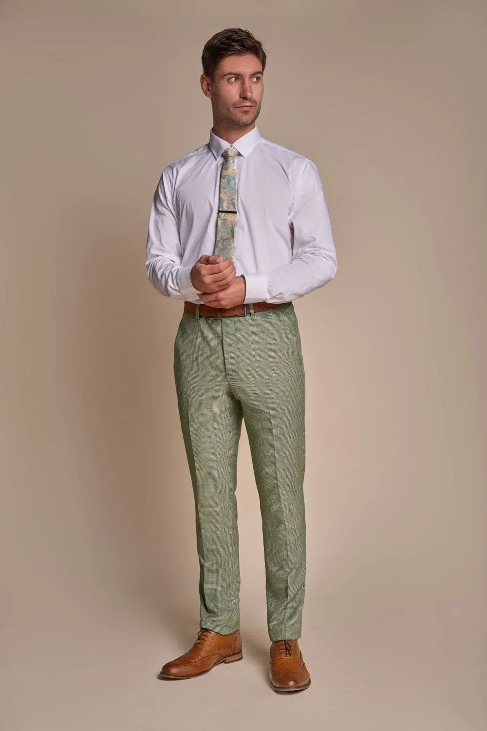 Cavani Caridi Men's Sage Tweed Trousers