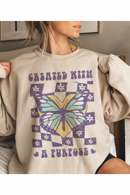 CREATED WITH A PURPOSE GRAPHIC SWEATSHIRT