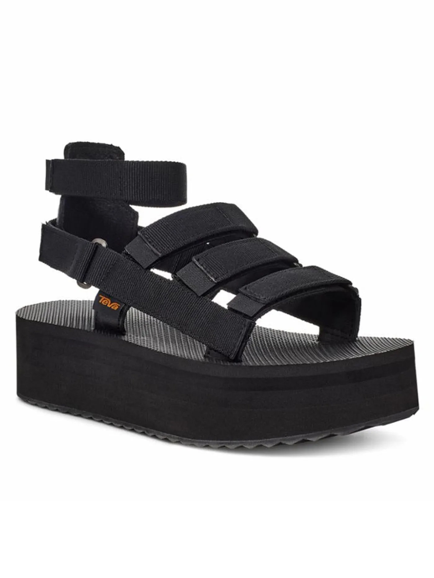 Flatform Mevia Black Sandals