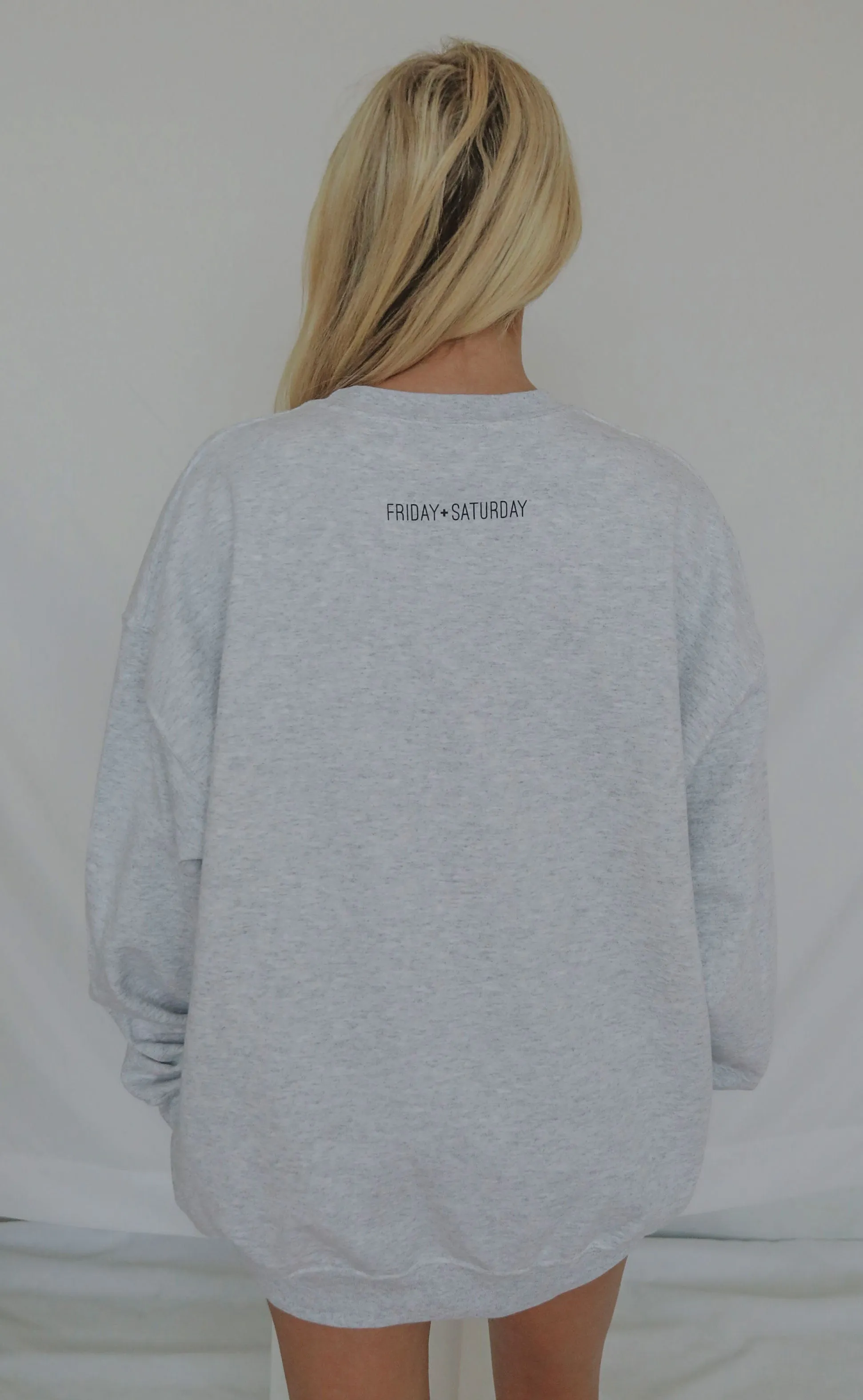 friday   saturday: introvert/extrovert sweatshirt - grey