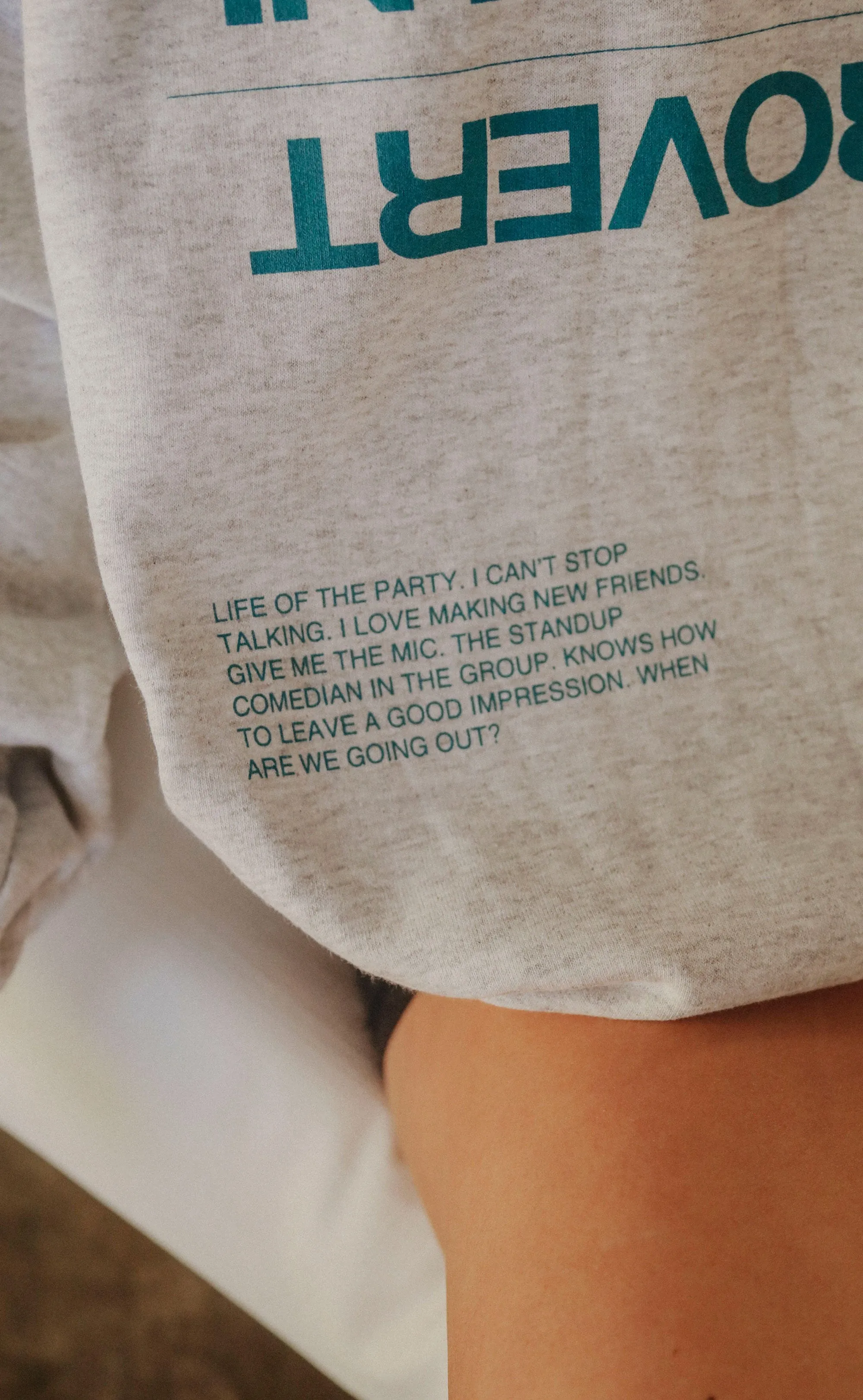 friday   saturday: introvert/extrovert sweatshirt - grey