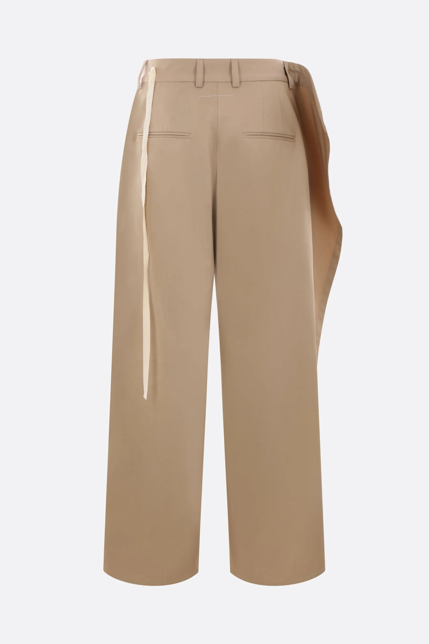 gabardine wide-leg pants with panel