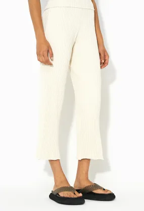 Ginza Rib Cropped Pant / Feather