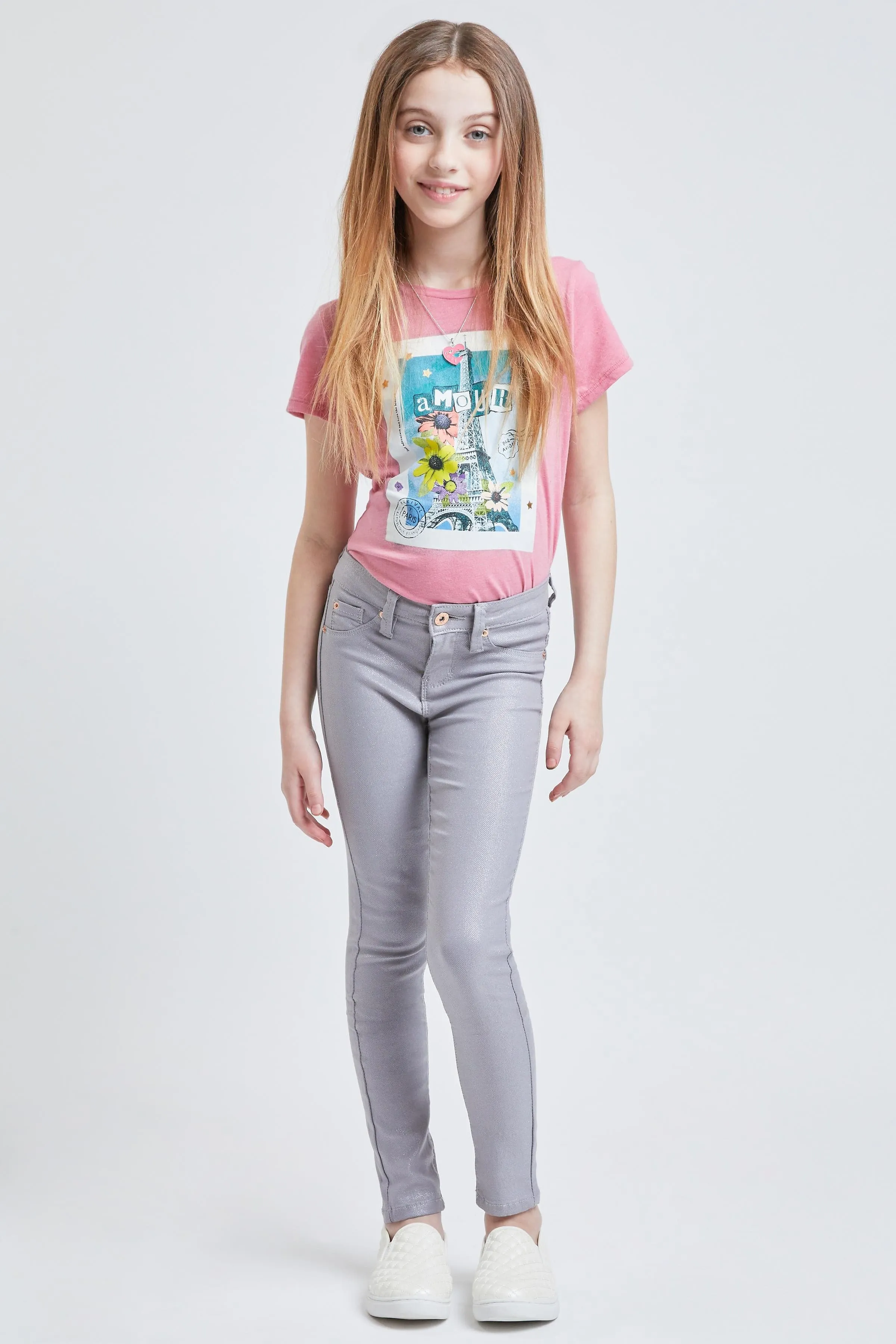 Girls' Stretch Skinny School Color Pants