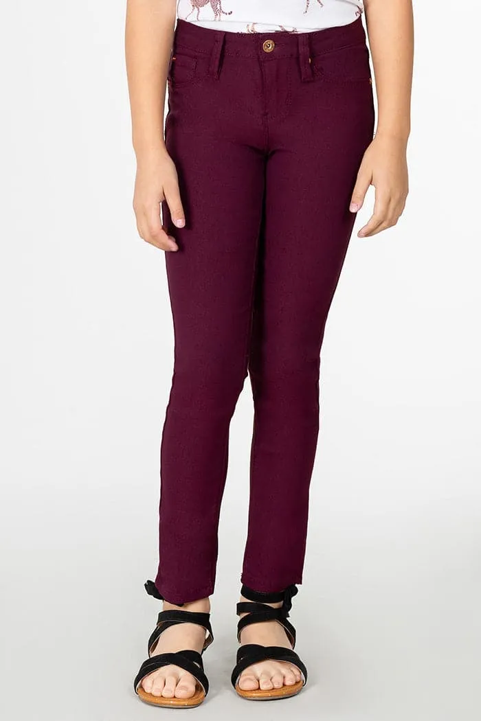 Girls' Stretch Skinny School Color Pants