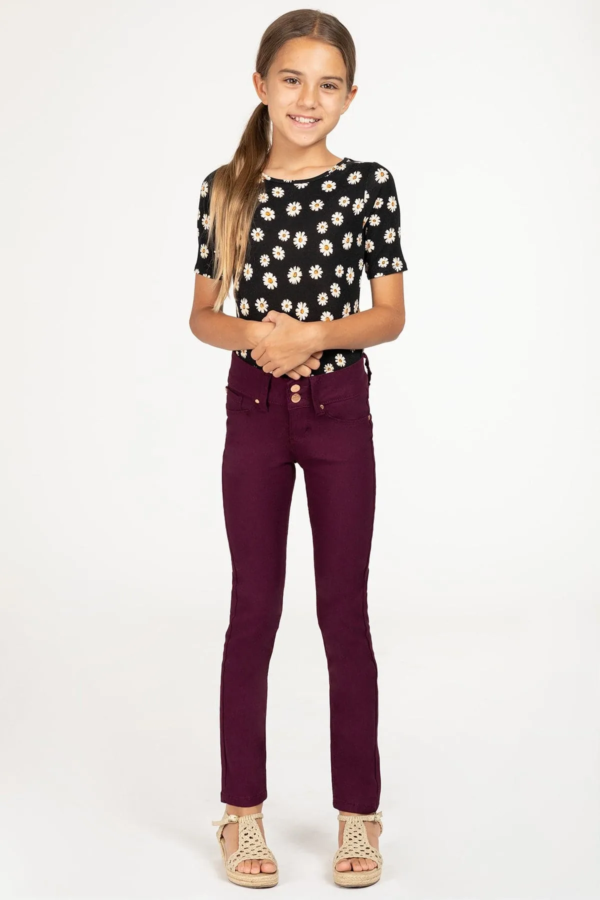 Girls' Stretch Skinny School Color Pants