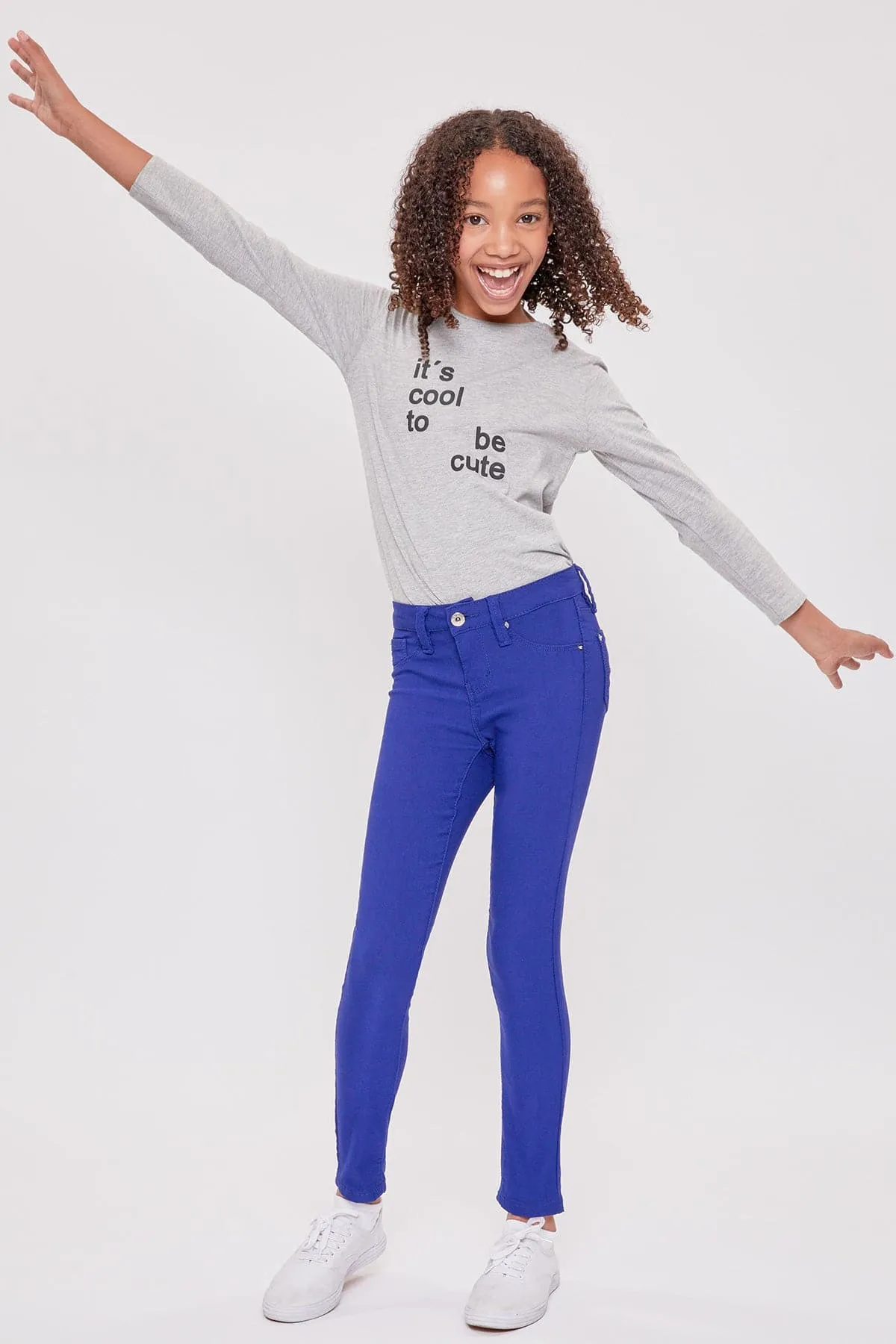 Girls' Stretch Skinny School Color Pants