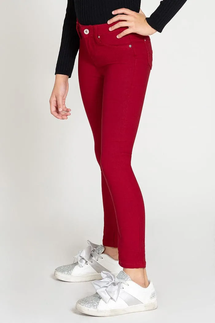 Girls' Stretch Skinny School Color Pants