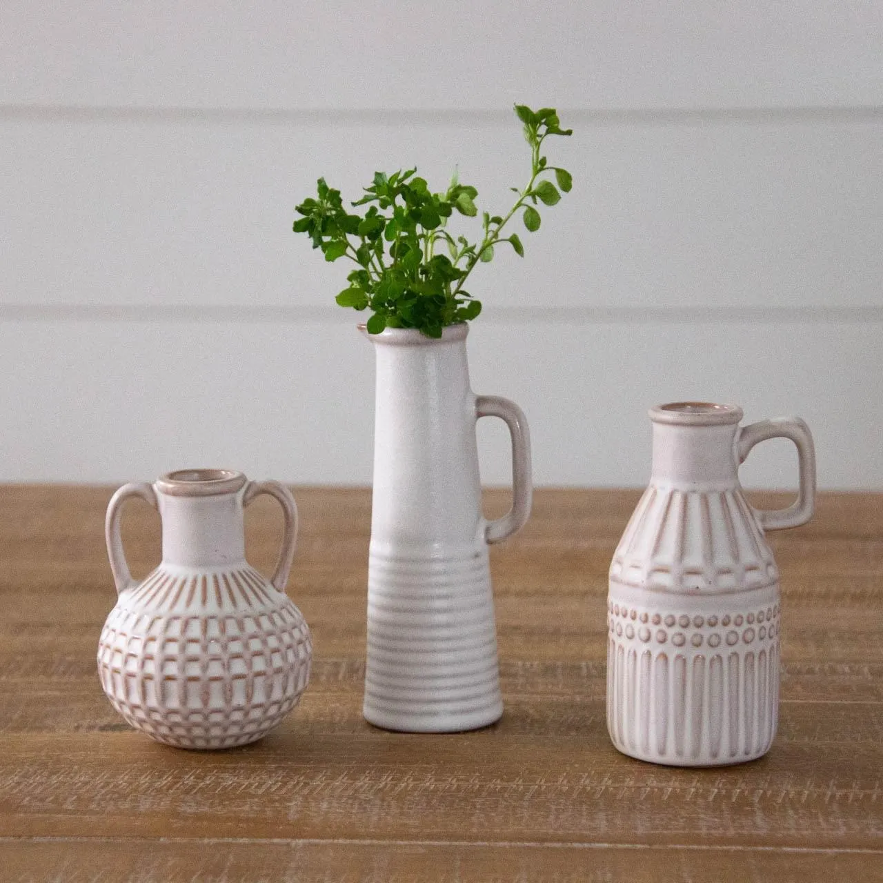 Glazed Patterned Bud Vases