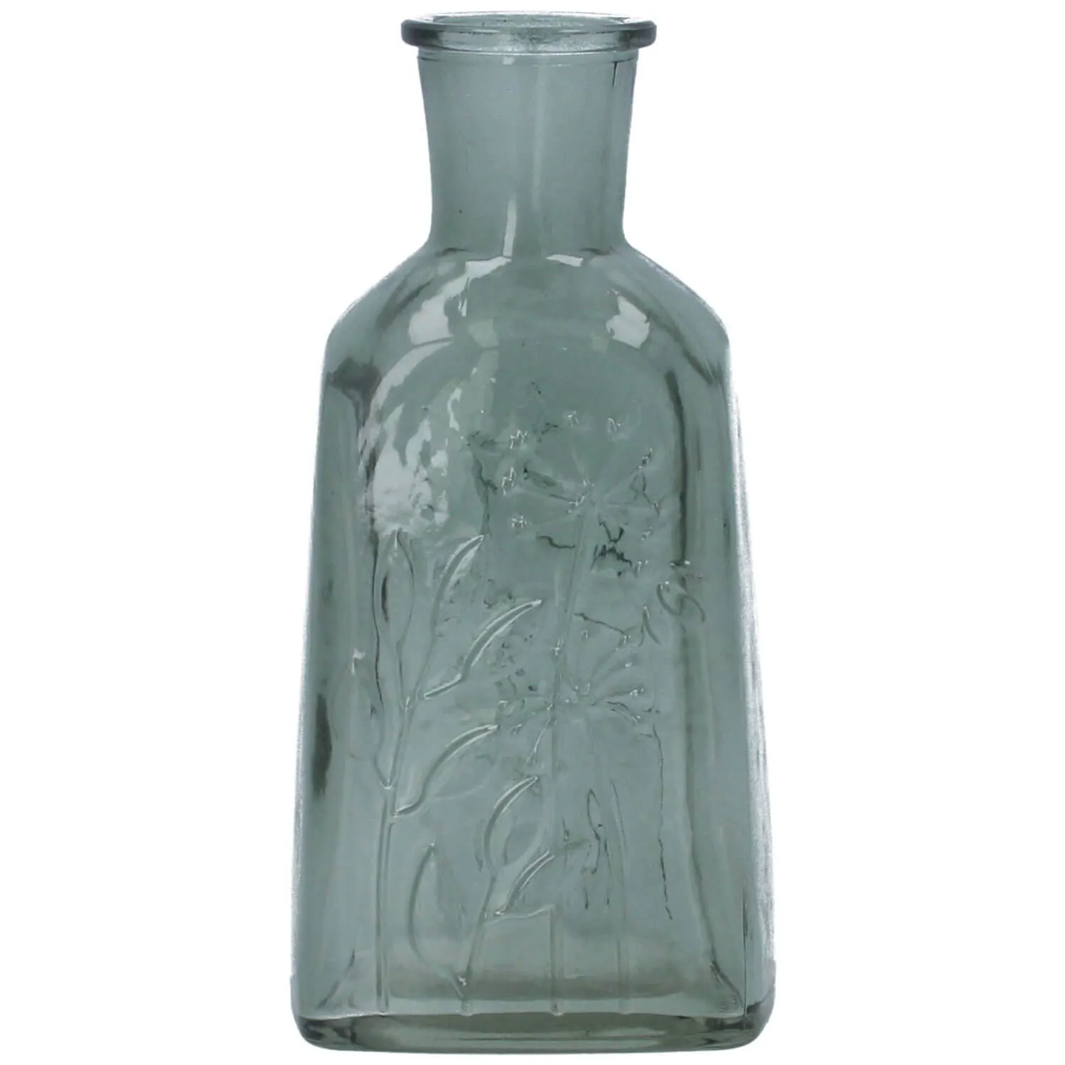 Green Glass Meadow Design Bottle Vase