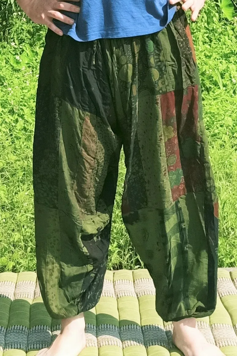 Green Patchwork Joggers