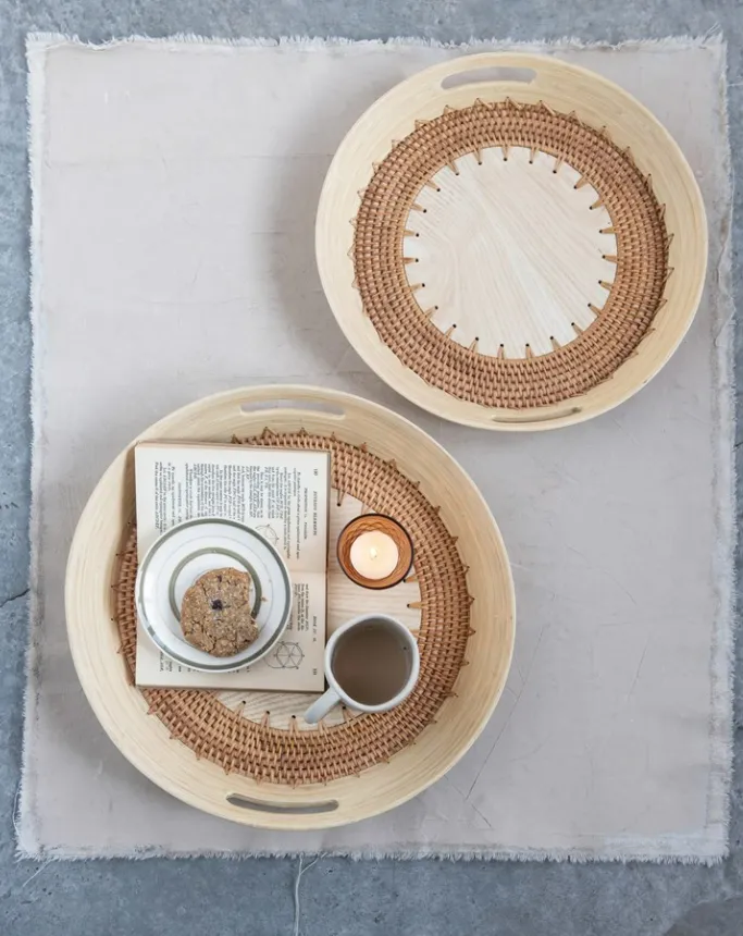 Hand-Woven Wood Veneer Tray