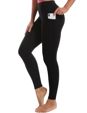 High Waisted yogastudio Pants 7/8 Length Leggings with Pockets black_yogastudio